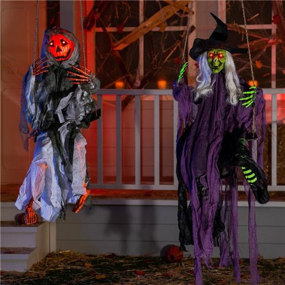 Outdoor Halloween Decorations 2 Packs Hanging Ghosts Halloween Decor